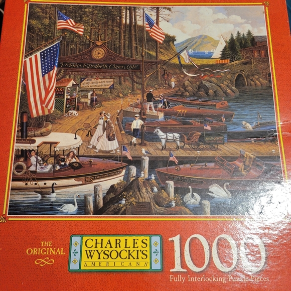 Charles Wysocki's 'Wooden You Like a Ride?' 1000 piece puzzle - Picture 3 of 3